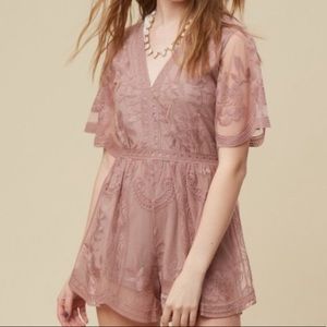 altar’d state blush lace romper